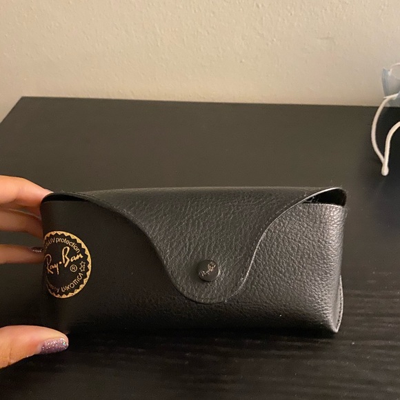 RAYBAN GOLD/BLUE ROUND DOUBLE BRIDGE SUNGLASSES